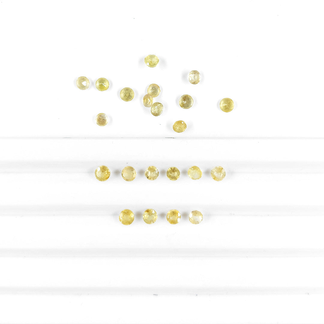 Natural Bangkok Yellow Sapphire Calibrated Rounds | 3mm & 4mm