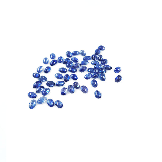 Natural  Bangkok Blue Sapphire Calibrated Cabochon Ovals | 3x5mm & 6x4mm