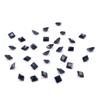 Natural Untreated Black Sapphire Calibrated Squares | 5mm & 6mm