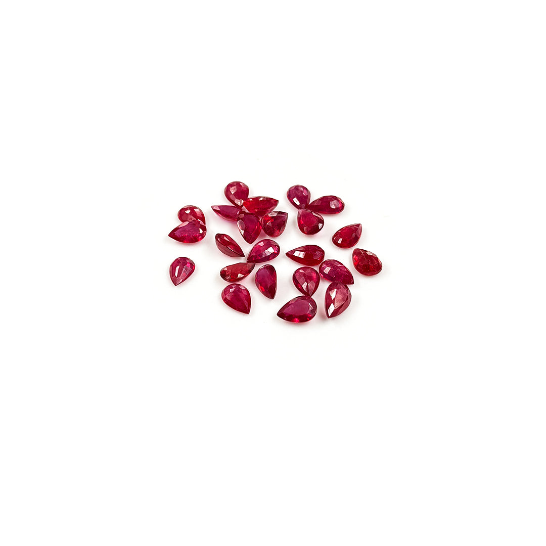 Natural Bangkok Ruby Calibrated Pears | 6x9mm & 7x10mm
