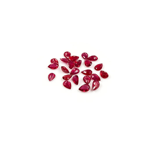 Natural Bangkok Ruby Calibrated Pears | 6x9mm & 7x10mm