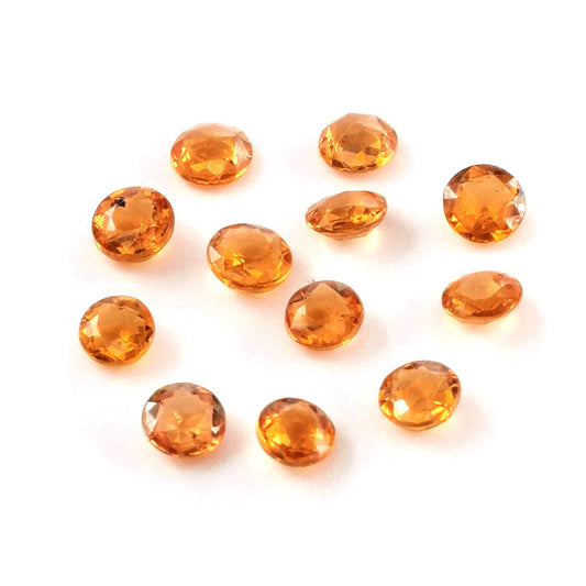 Natural Untreated Orange Sapphire Calibrated Rose Cut Rounds | 3mm & 4mm