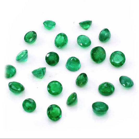 Natural Zambian Emerald Calibrated Round | 5mm & 5.5mm