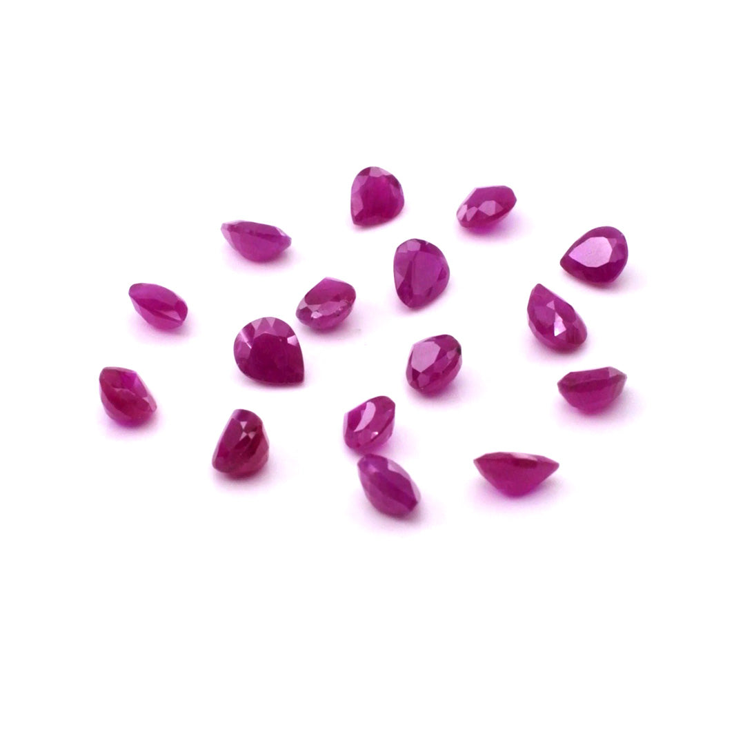 Natural African Untreated Calibrated Ruby Pears | 5x6mm & 6x7mm
