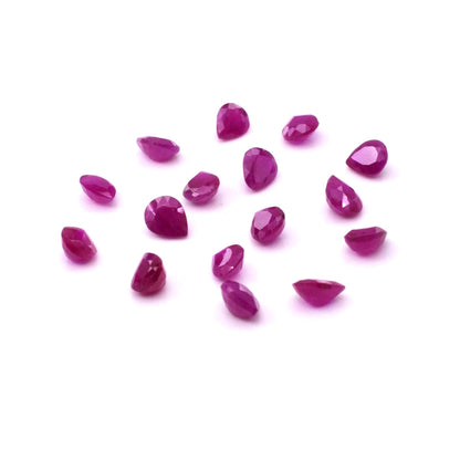 Natural African Untreated Calibrated Ruby Pears | 5x6mm & 6x7mm
