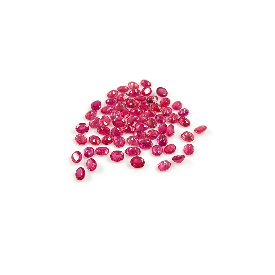 Natural Bangkok Ruby Calibrated Ovals | 2x3mm & 3x4mm