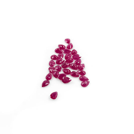 Natural Mozambique Untreated Ruby Calibrated Pears | 3x5mm & 6x4mm