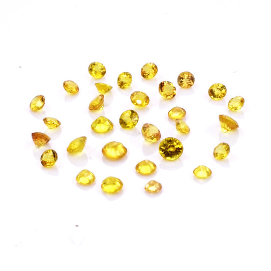 Natural Untreated Yellow Sapphire Calibrated Rounds | 3mm & 3.5mm