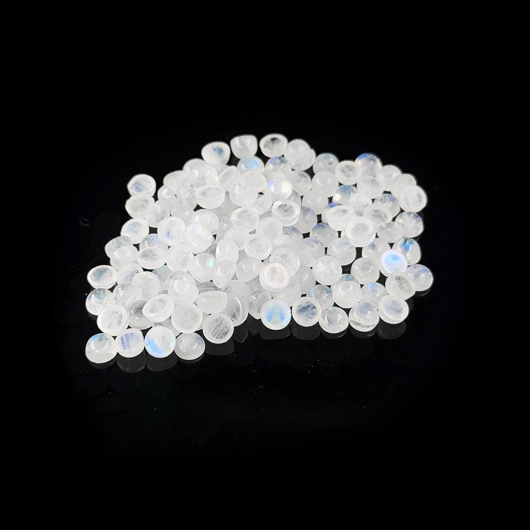 Natural Moon Stone Calibrated Cabochon Rounds | 3mm & 4mm