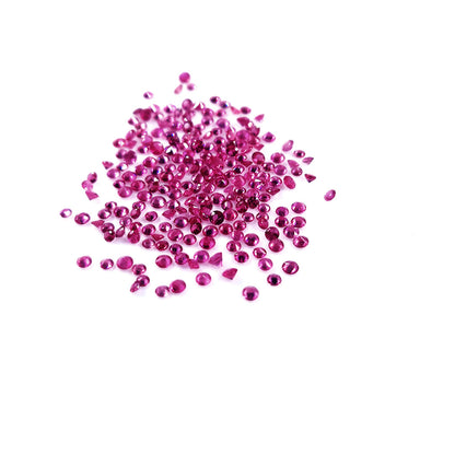 Natural Burma Untreated Ruby Calibrated Diamond Cut Rounds | 1.5mm & 2mm
