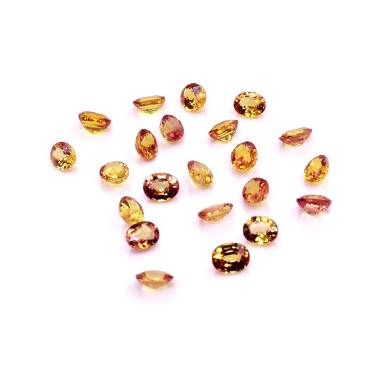 Natural Untreated Orange Sapphire Calibrated Ovals | 3x4mm & 4x5mm