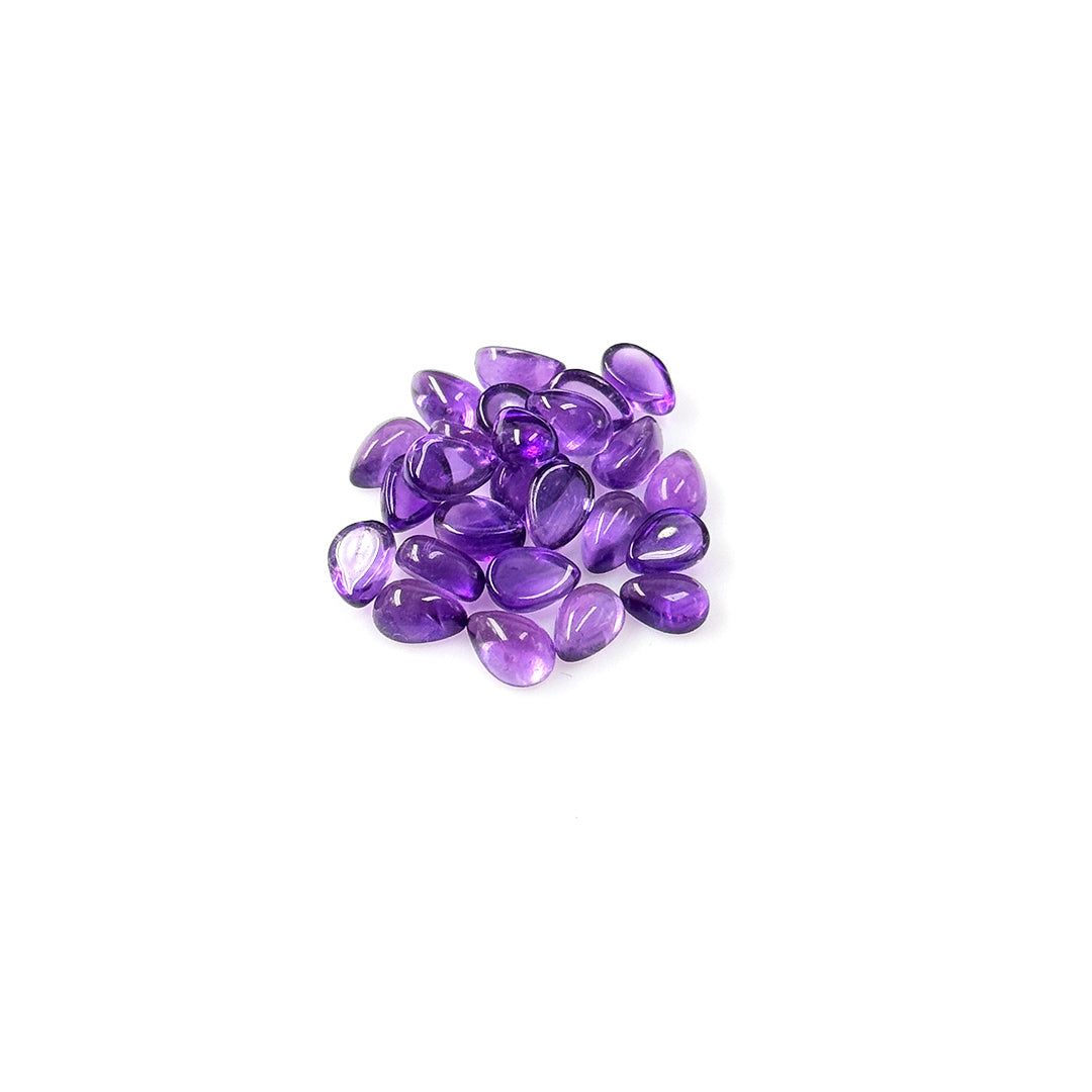 Natural Amethyst Calibrated Cabochon Pears| 3x5mm & 6x4mm