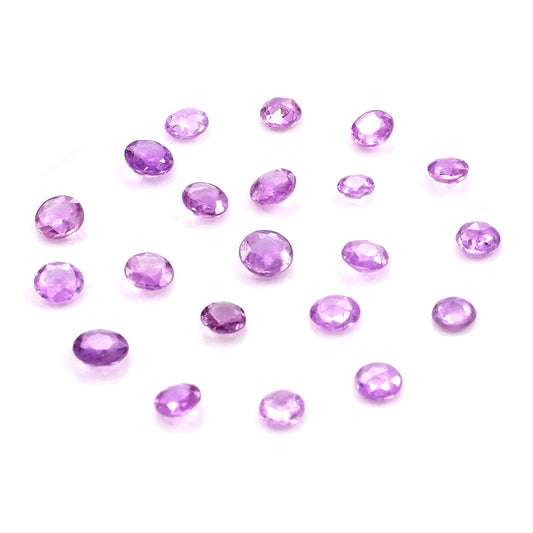 Natural Untreated Purple Sapphire Calibrated Rose Cut Rounds | 3mm & 4mm