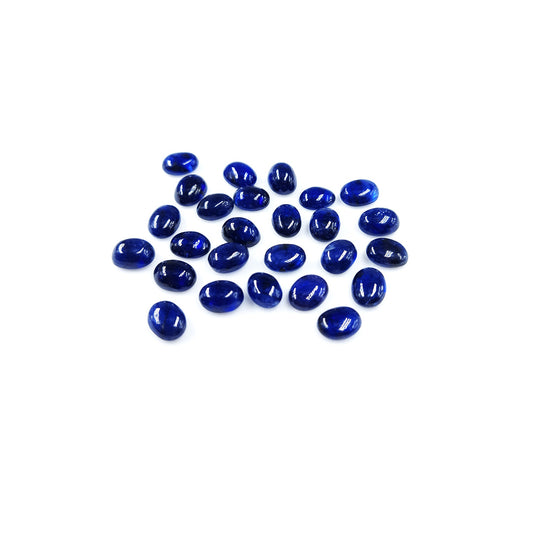 Natural  Bangkok Blue Sapphire Calibrated Cabochon Ovals | 7x5mm & 6x8mm