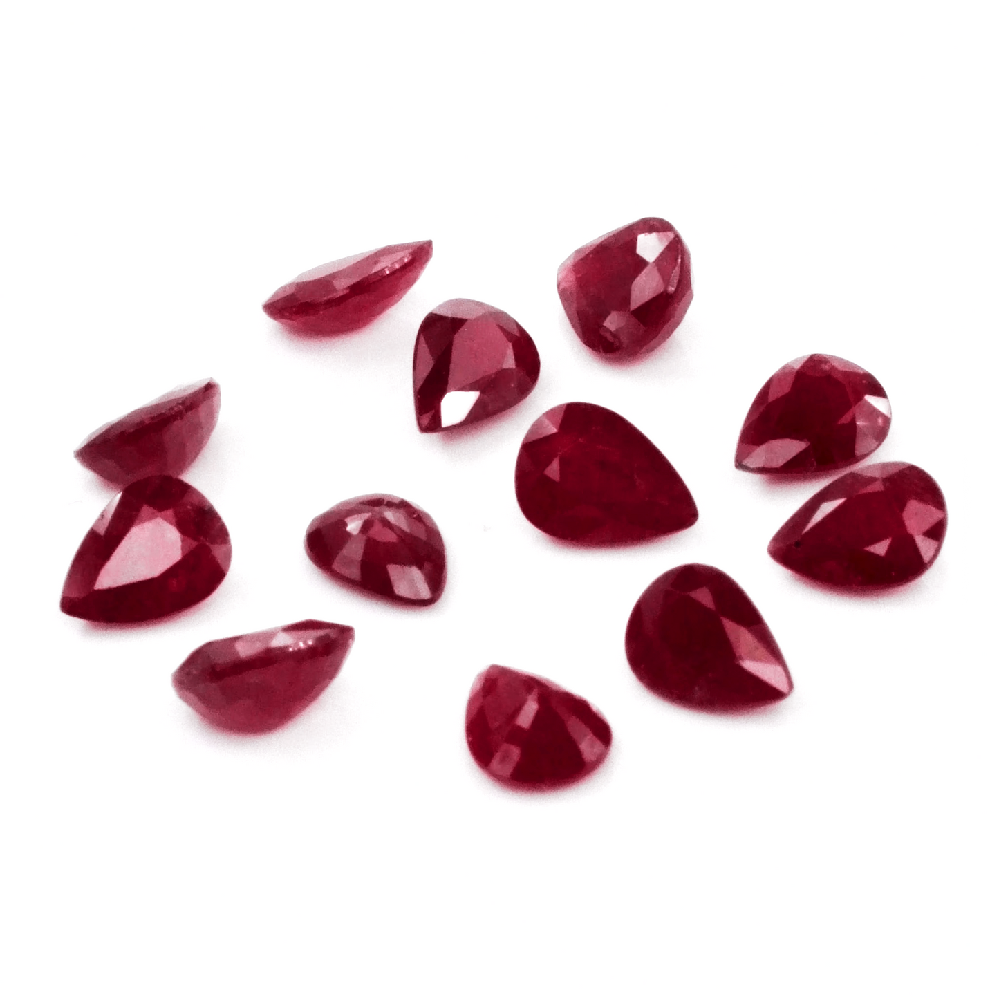 Natural African Untreated Calibrated Ruby Pears | 3x5mm & 4x6mm