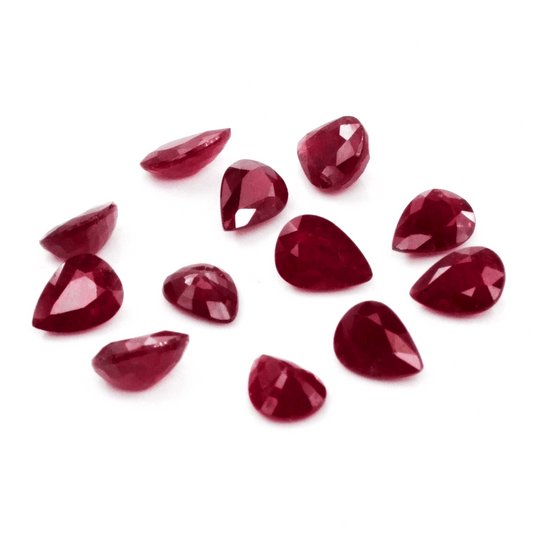 Natural African Untreated Calibrated Ruby Pears | 7x9mm