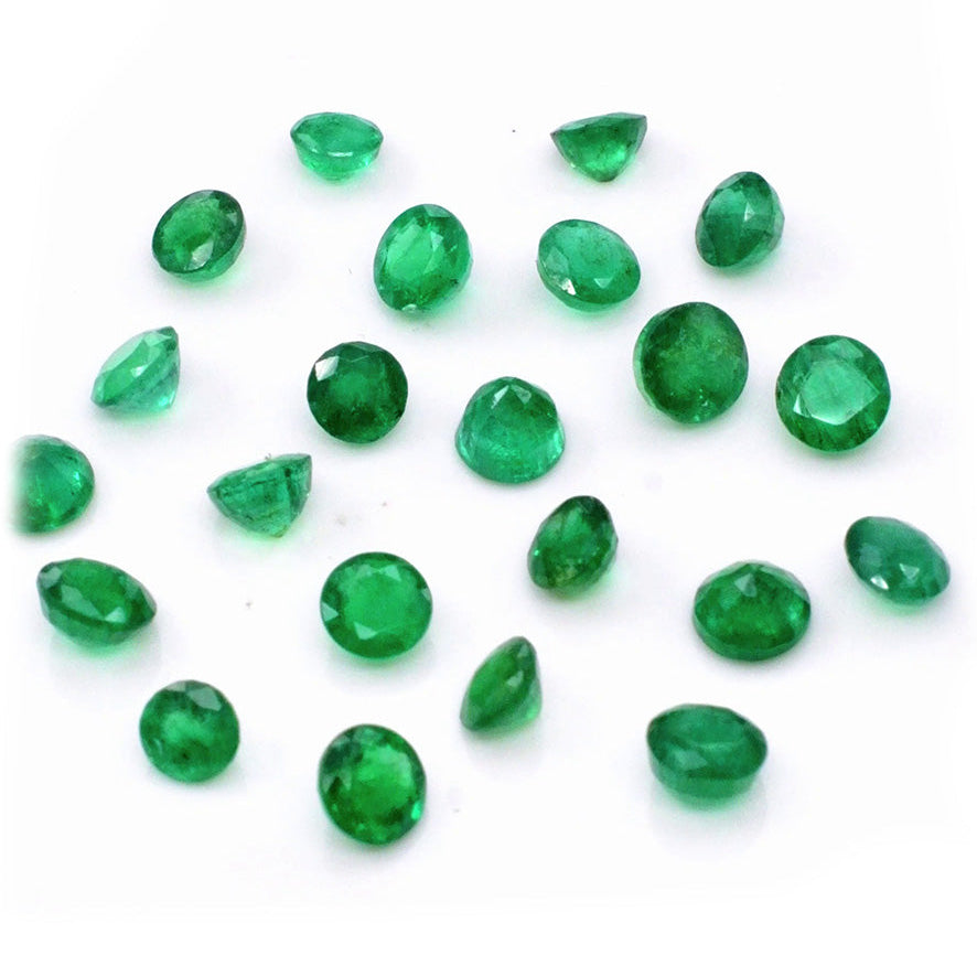 Natural Zambian Emerald Calibrated Round | 3mm & 3.5mm