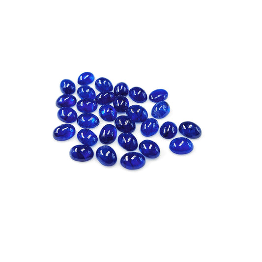 Natural  Bangkok Blue Sapphire Calibrated Cabochon Ovals | 7x5mm & 6x8mm