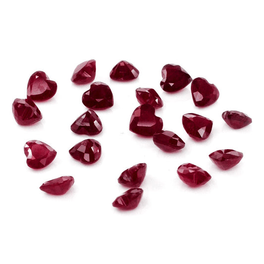 Natural African Untreated Calibrated Ruby Hearts | 4mm & 4.5mm