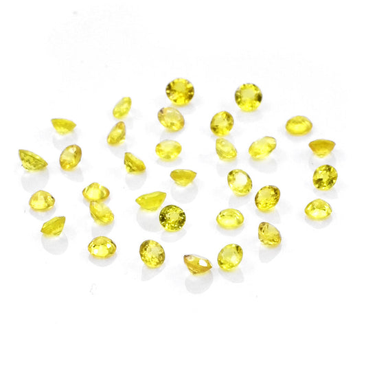 Natural Untreated Yellow Sapphire Calibrated Rounds | 2mm & 2.5mm