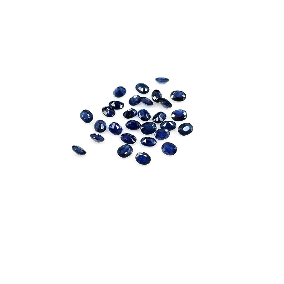 Natural Untreated Blue Sapphire Calibrated Ovals | 3x4mm & 4x5mm