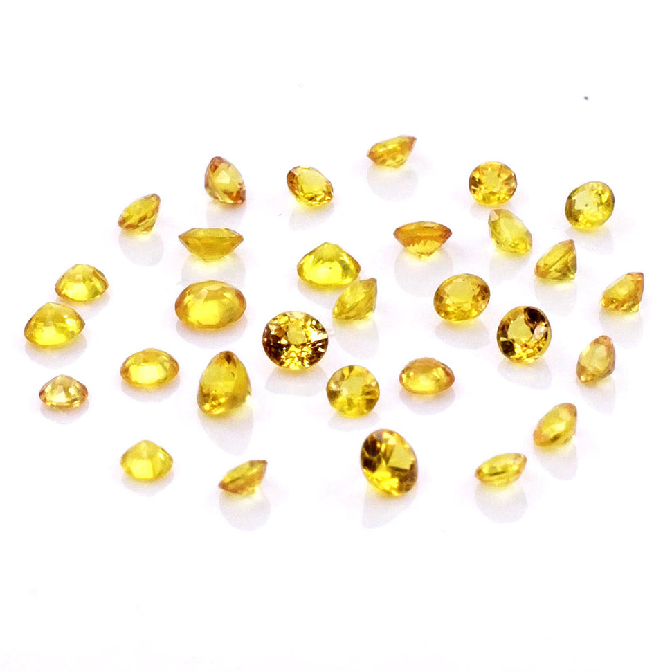 Natural Untreated Yellow Sapphire Calibrated Rounds | 2mm & 2.5mm