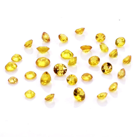 Natural Untreated Yellow Sapphire Calibrated Rounds | 2mm & 2.5mm
