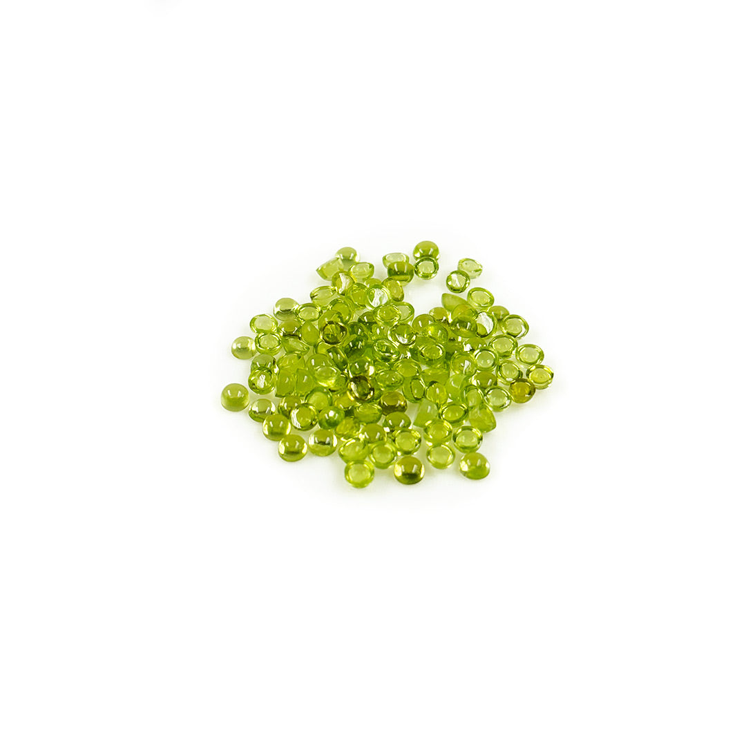 Natural Peridot Calibrated Cabochon Rounds | 3mm & 4mm