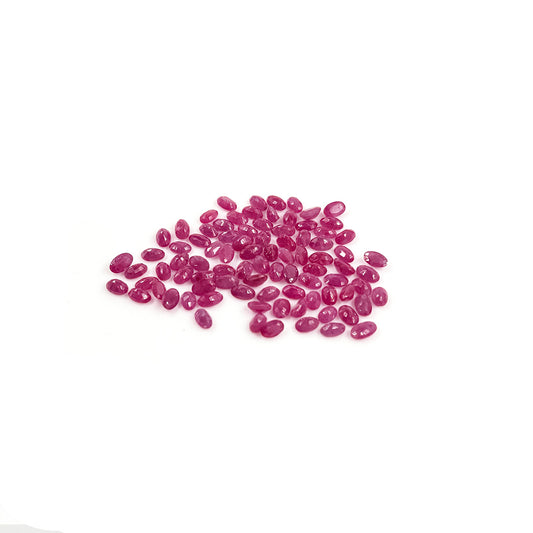 Natural African Untreated Ruby Calibrated Ovals | 3x5mm & 6x4mm