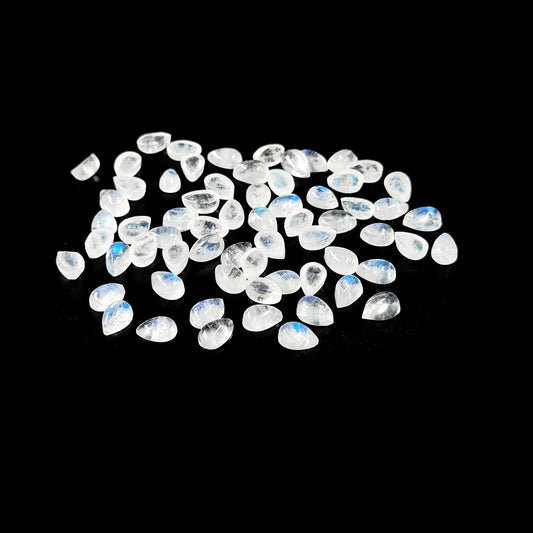 Natural Moon Stone Calibrated Cabochon Pears | 5x7mm & 6x8mm