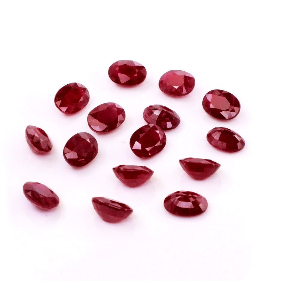 Natural African Untreated Calibrated Ruby Ovals | 5x7mm & 6x8mm