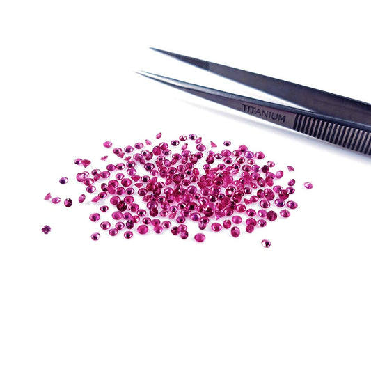 Natural Burma Untreated Ruby Calibrated Diamond Cut Rounds | 1.5mm & 2mm