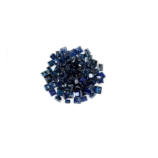 Natural Untreated Calibrated Blue Sapphire Squares | 3mm & 3.5mm