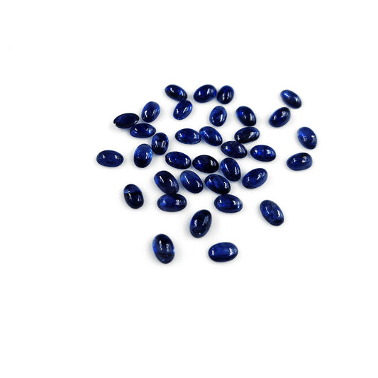 Natural  Bangkok Blue Sapphire Calibrated Cabochon Ovals | 3x5mm & 6x4mm