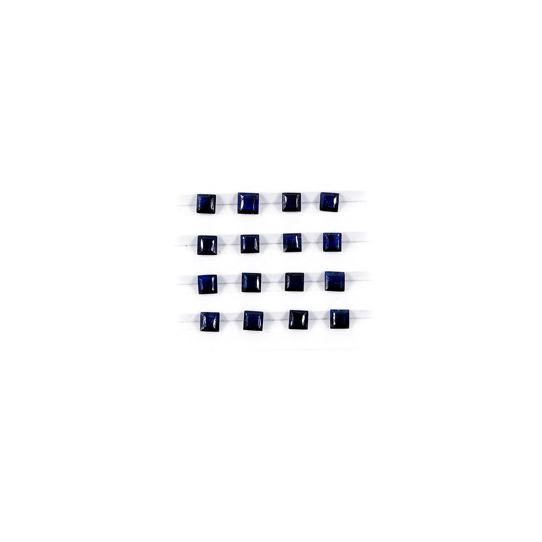 Natural  Bangkok Blue Sapphire Calibrated Squares 3.5mm