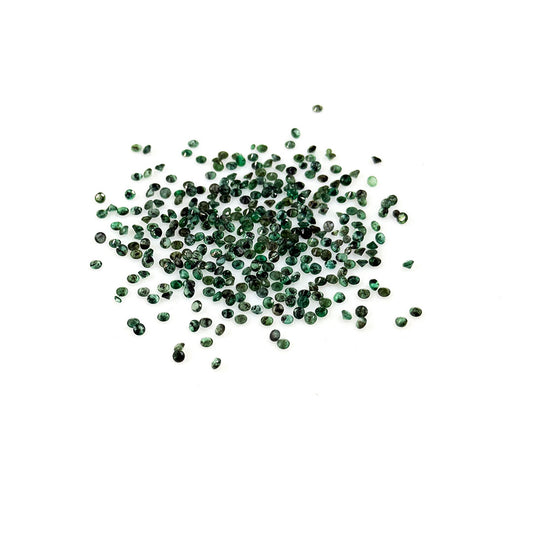 Natural Zambian Emerald Calibrated Diamond Rounds | 1.5mm & 1.75mm