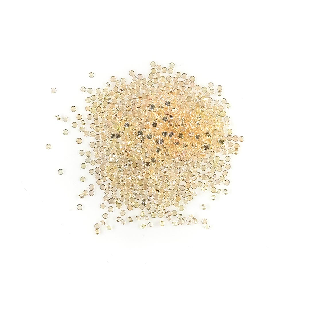 Natural Untreated Honey Sapphire Calibrated Diamond Cut Rounds | 1.5mm & 1.75mm