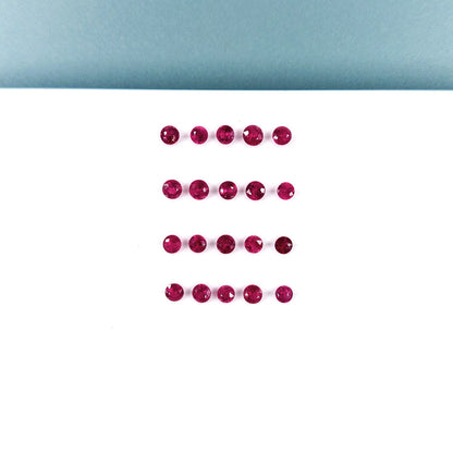 Natural Burma Untreated Ruby Calibrated Diamond Cut Rounds 3mm