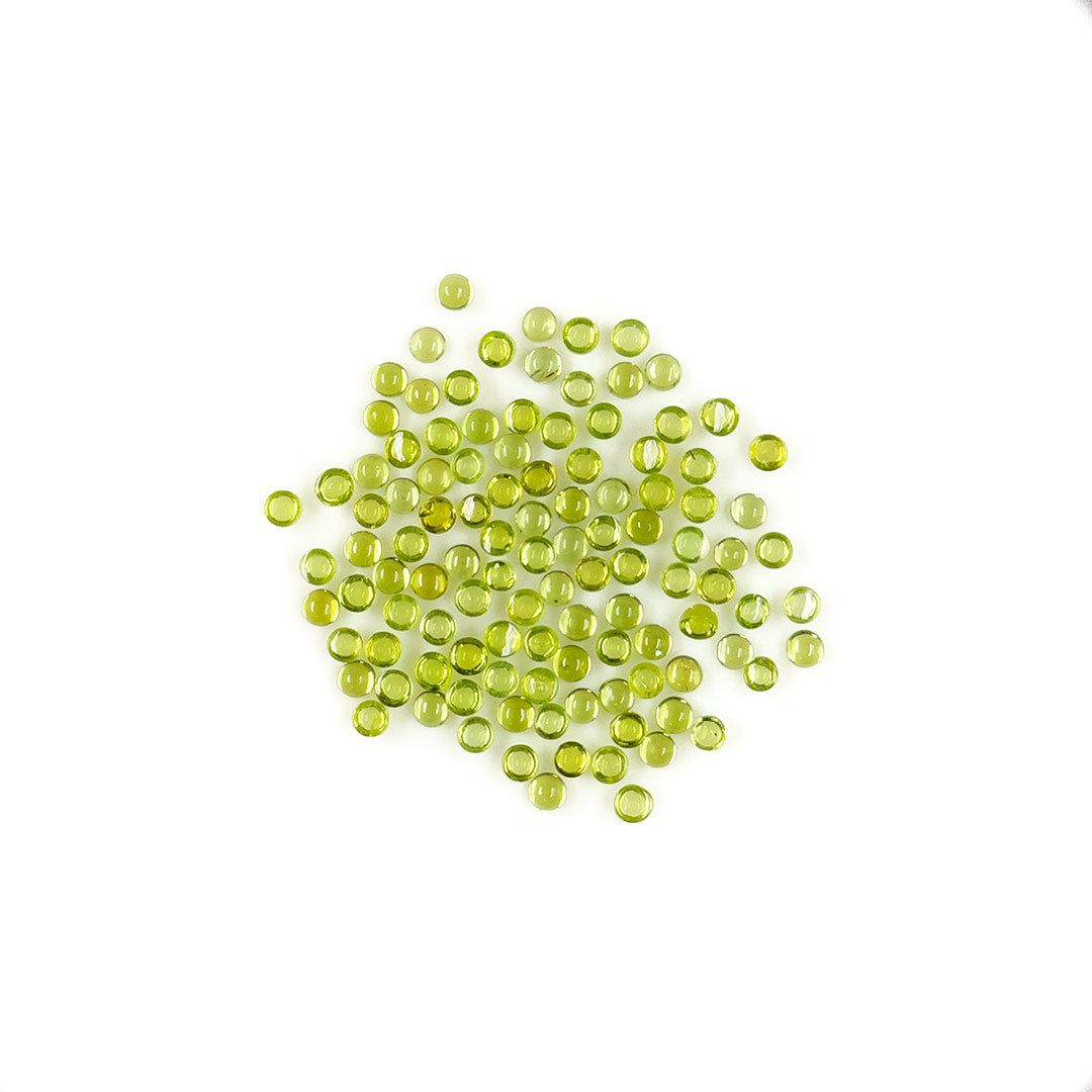 Natural Peridot Calibrated Cabochon Rounds | 3mm & 4mm