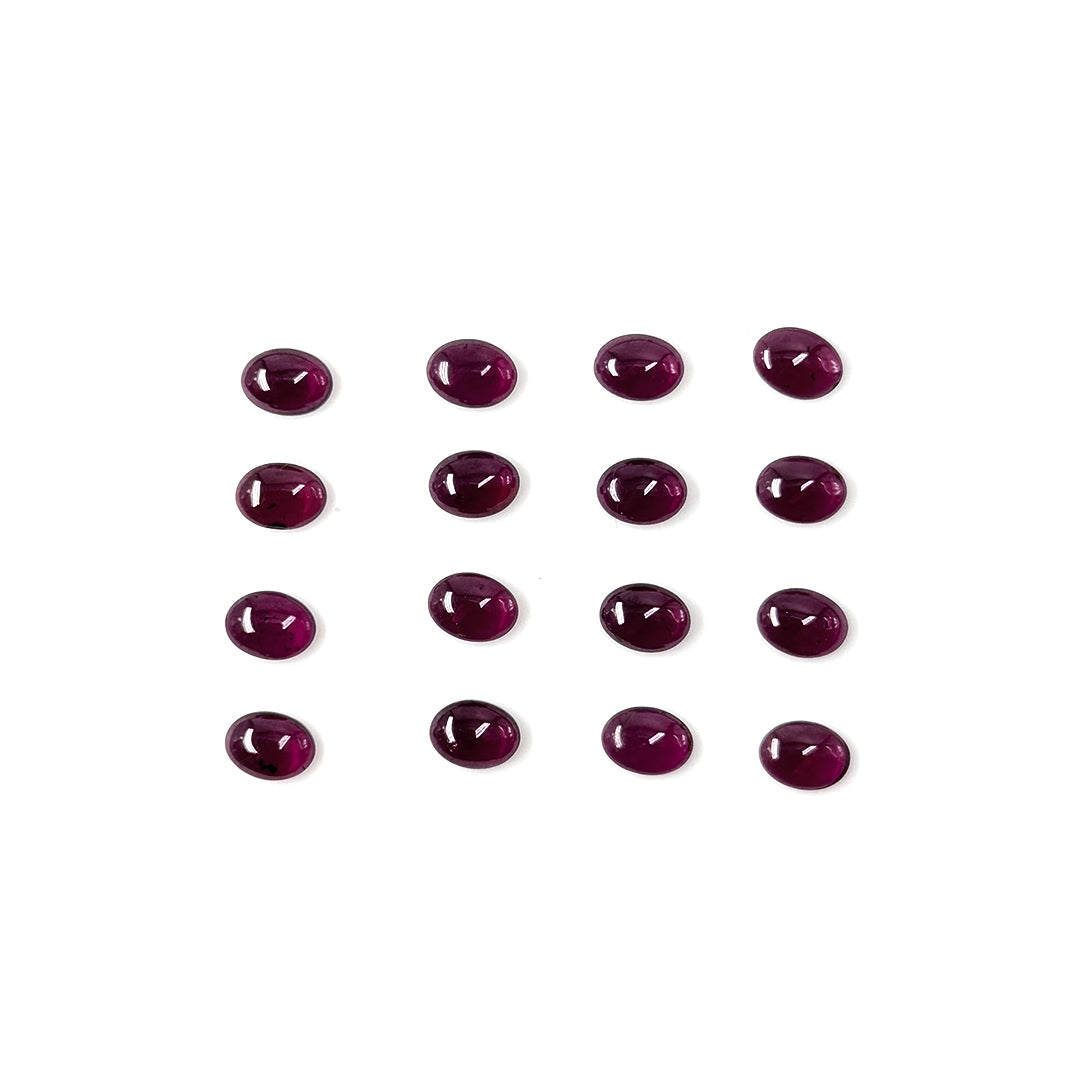 Natural African Rhodolite Calibrated Cabochon Ovals | 5x7mm & 6x8mm
