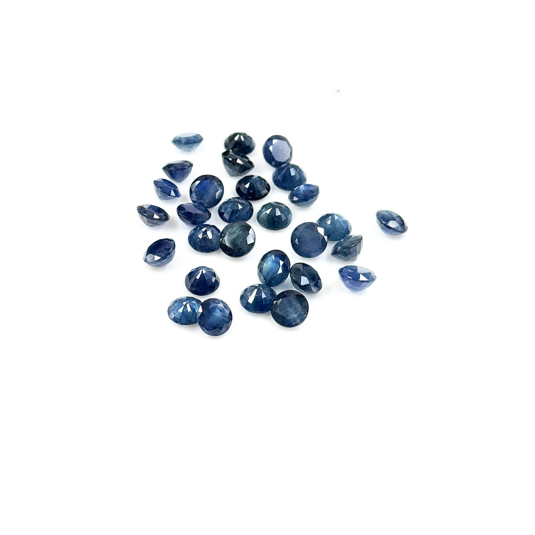 Natural Untreated Blue Sapphire Calibrated Rounds | 7mm & 8mm
