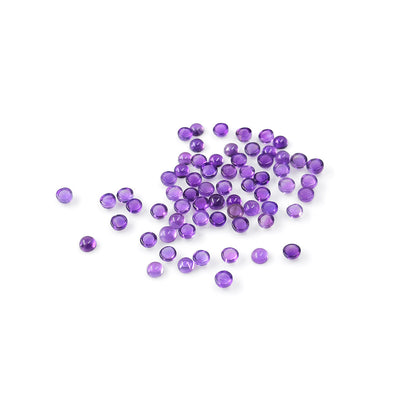 Natural Amethyst Calibrated Cabochon Rounds | 5mm & 6mm