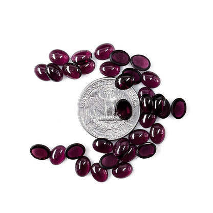 Natural African Rhodolite Calibrated Cabochon Ovals | 5x7mm & 6x8mm