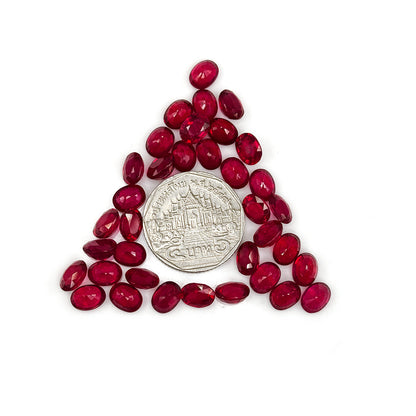 Natural Bangkok Ruby Calibrated Ovals | 5x7mm  & 6x8mm
