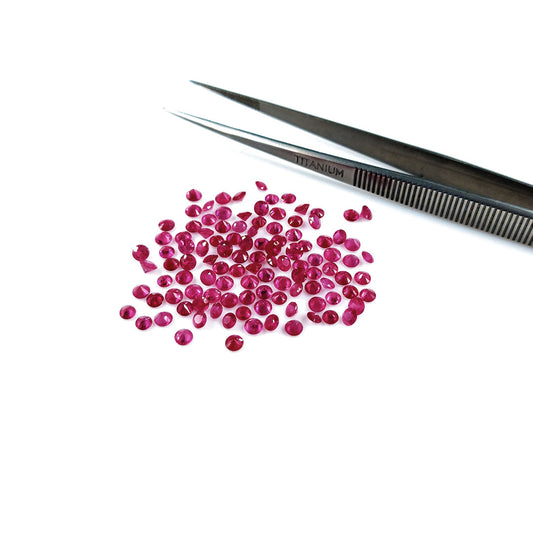 Natural Burma Untreated Ruby Calibrated Diamond Cut Rounds 3mm