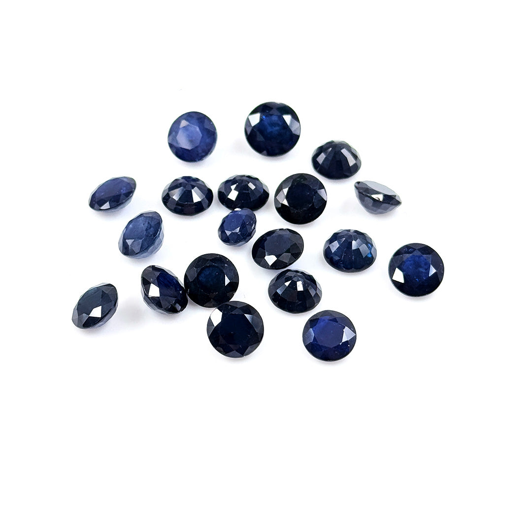 Natural Bangkok Blue Sapphire Calibrated Round | 7mm & 8mm