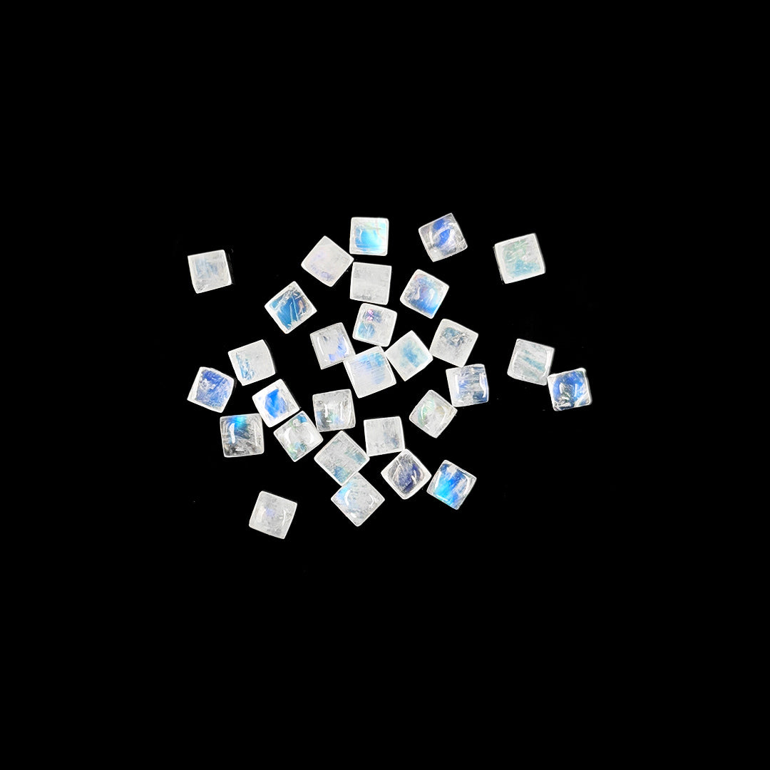 Natural Moon Stone Calibrated Cabochon Squares | 7mm & 8mm