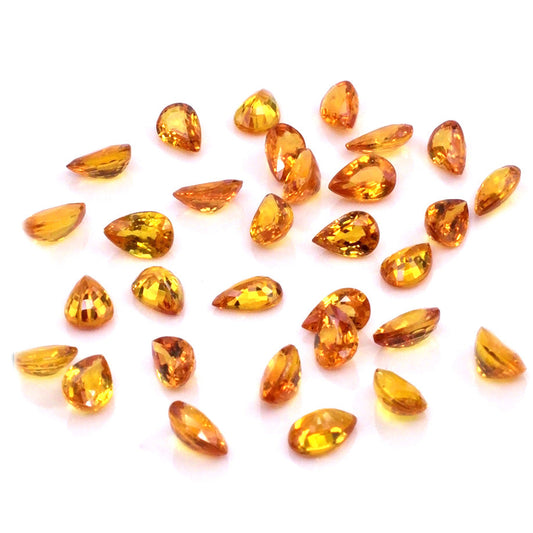 Natural Untreated Orange Sapphire Calibrated Pears | 5x7mm & 6x8mm