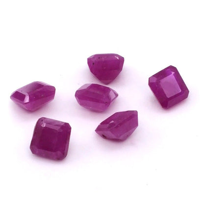 Natural African Untreated Calibrated Ruby Square-Octagon | 6mm & 7mm