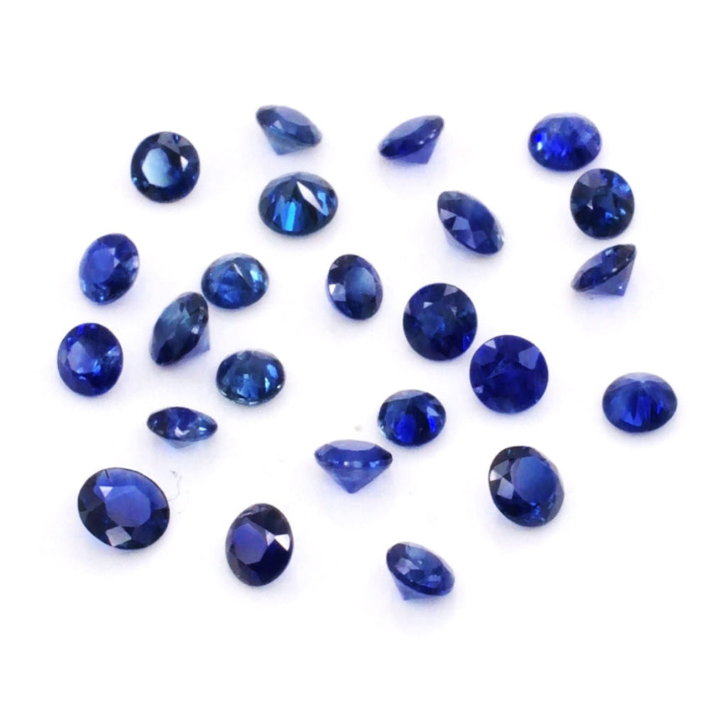 Natural Untreated Blue Sapphire Calibrated Rounds | 2mm & 2.5mm